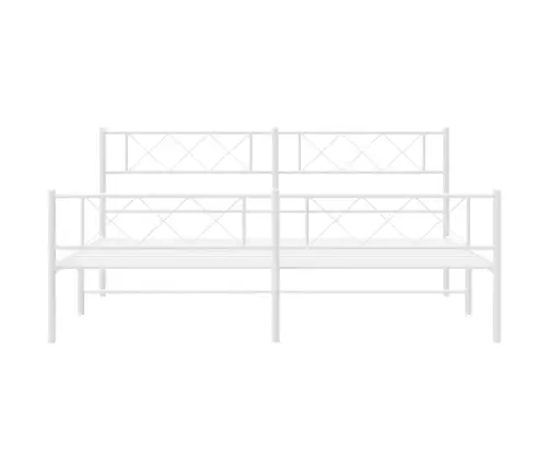 Lovos Rėmas Su Galvūgaliu/Kojūgaliu, Baltas, 183X213cm Metalas