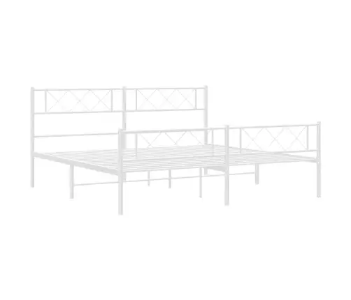 Lovos Rėmas Su Galvūgaliu/Kojūgaliu, Baltas, 183X213cm Metalas