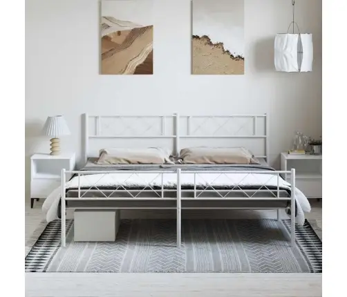 Lovos Rėmas Su Galvūgaliu/Kojūgaliu, Baltas, 193X203cm Metalas