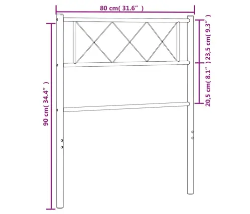 Metallist Voodipeats, Valge, 75 Cm