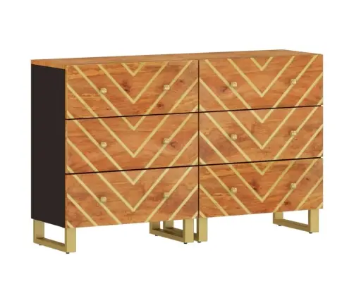 Šoninės Spintelės, 2Vnt., Rudos Ir Juodos, 60X33,5X75cm Mango Šoninės Spintelės, 2Vnt., Rudos Ir Juodos, 60X33,5X75cm Mango