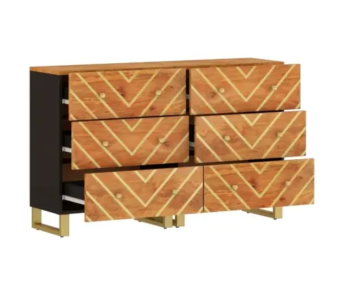 Šoninės Spintelės, 2Vnt., Rudos Ir Juodos, 60X33,5X75cm Mango Šoninės Spintelės, 2Vnt., Rudos Ir Juodos, 60X33,5X75cm Mango