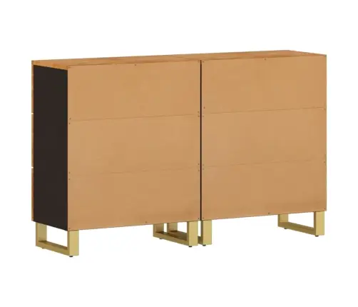 Šoninės Spintelės, 2Vnt., Rudos Ir Juodos, 60X33,5X75cm Mango Šoninės Spintelės, 2Vnt., Rudos Ir Juodos, 60X33,5X75cm Mango