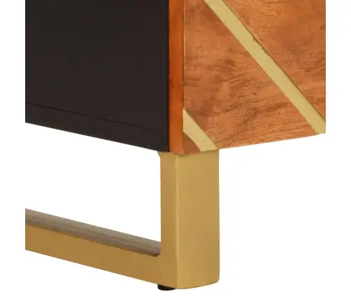 Šoninės Spintelės, 2Vnt., Rudos Ir Juodos, 60X33,5X75cm Mango Šoninės Spintelės, 2Vnt., Rudos Ir Juodos, 60X33,5X75cm Mango