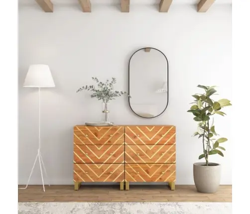 Šoninės Spintelės, 2Vnt., Rudos Ir Juodos, 60X33,5X75cm Mango Šoninės Spintelės, 2Vnt., Rudos Ir Juodos, 60X33,5X75cm Mango