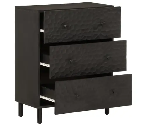 Skapīši, 2 Gab., Melns, 60X33X75 Cm, Mango Masīvkoks Vidaxl