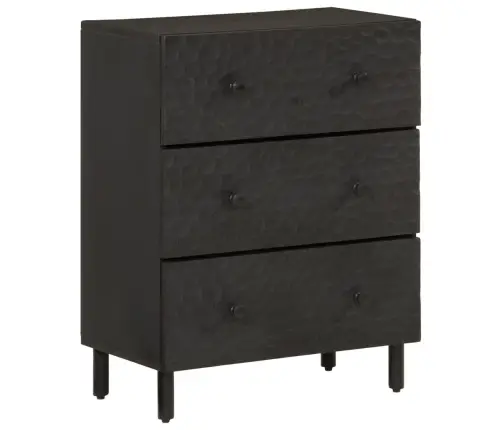 Skapīši, 3 Gab., Melns, 60X33X75 Cm, Mango Masīvkoks Vidaxl