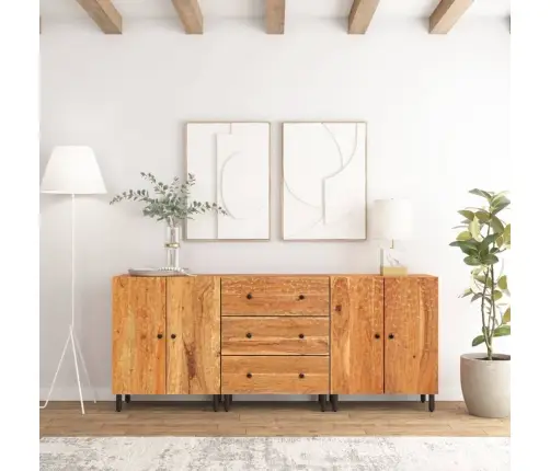 Skapītis, 3 Gab., 60X33X75 Cm, Akācijas Masīvkoks Vidaxl