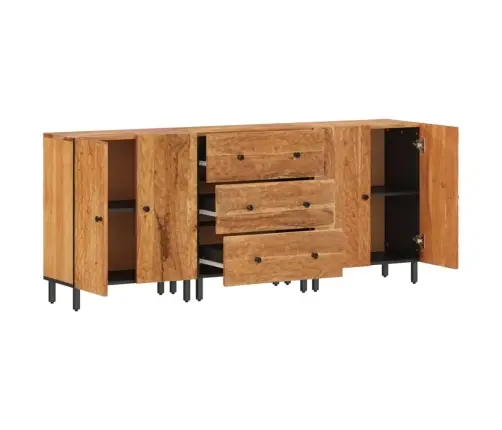 Skapītis, 3 Gab., 60X33X75 Cm, Akācijas Masīvkoks Vidaxl