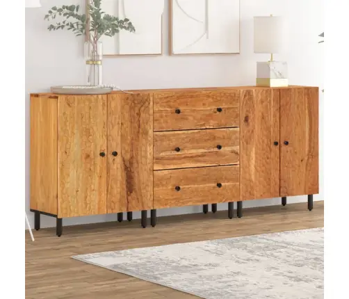 Skapītis, 3 Gab., 60X33X75 Cm, Akācijas Masīvkoks Vidaxl