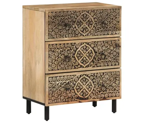 Šoninės Spintelės, 2Vnt., 60X33X75cm Mango Medienos Masyvas