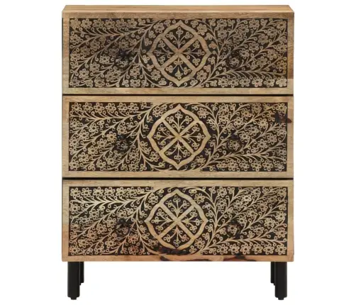 Šoninės Spintelės, 3Vnt., 60X33X75cm Mango Medienos Masyvas