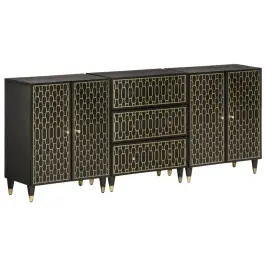 Skapīši, 3 Gab., 60X33X75 Cm, Mango Masīvkoks Vidaxl