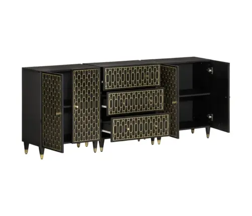 Šoninės Spintelės, 3Vnt., 60X33X75cm Mango Medienos Masyvas