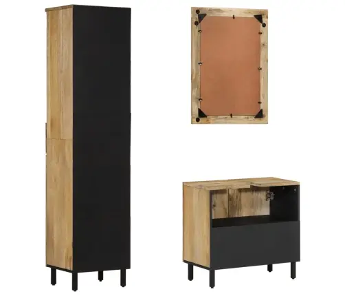 3-Daļīgs Vannasistabas Mēbeļu Komplekts, Mango Masīvkoks Vidaxl