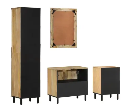 4-Daļīgs Vannasistabas Mēbeļu Komplekts, Mango Masīvkoks Vidaxl