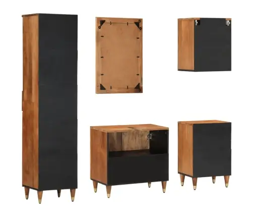 5-Daļīgs Vannasistabas Mēbeļu Komplekts, Mango Masīvkoks Vidaxl