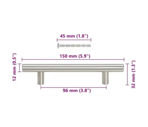 Skapja Rokturi, 10 Gab., Sudraba, 96 Mm, Nerūsējošais Tērauds Vidaxl