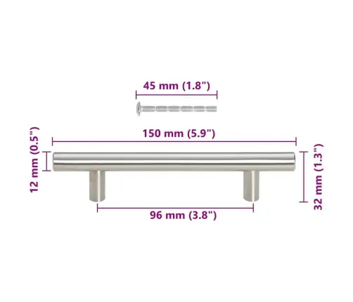 Skapja Rokturi, 10 Gab., Sudraba, 96 Mm, Nerūsējošais Tērauds Vidaxl