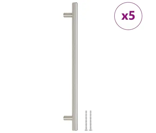Kapi Käepidemed 5 Tk, Hõbedane, 224 Mm, Roostevaba Teras