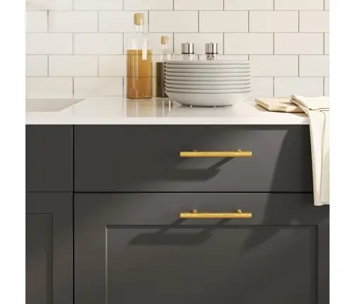 Spintelės Rankenėlės, 10Vnt., Auksinės, Nerūdijantis Plienas