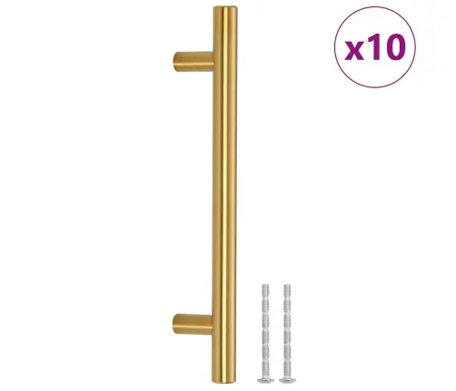 Spintelės Rankenėlės, 10Vnt., Auksinės, Nerūdijantis Plienas