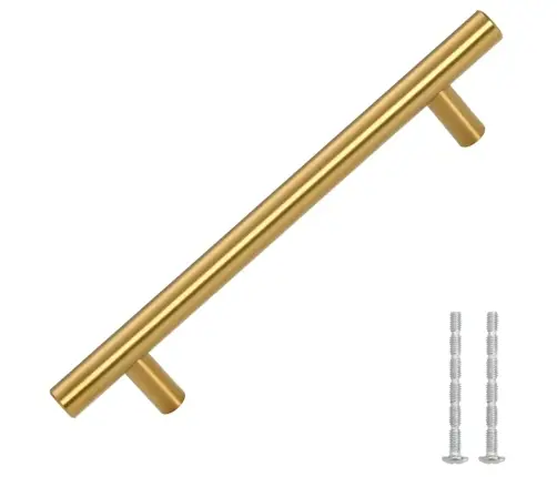 Spintelės Rankenėlės, 10Vnt., Auksinės, Nerūdijantis Plienas