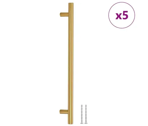 Kapi Käepidemed 5 Tk, Kuldne, 224 Mm, Roostevaba Teras