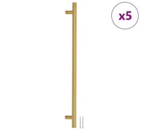 Kapi Käepidemed 5 Tk, Kuldne, 480 Mm, Roostevaba Teras