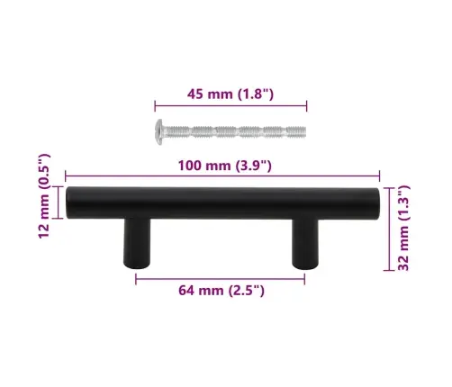 Skapja Rokturi, 10 Gab., Melni, 64 Mm, Nerūsējošais Tērauds Vidaxl