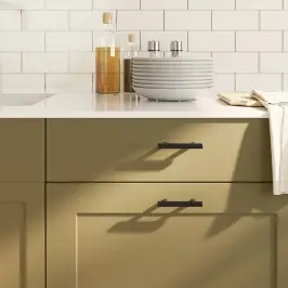 Spintelės Rankenėlės, 10Vnt., Juodos, Nerūdijantis Plienas