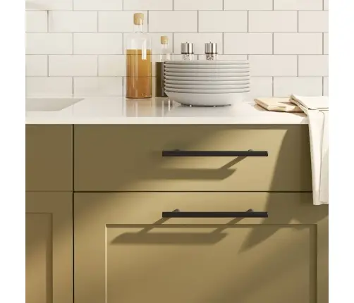 Spintelės Rankenėlės, 10Vnt., Juodos, Nerūdijantis Plienas