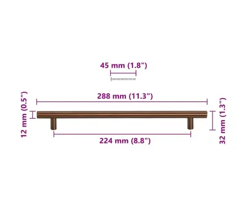 Skapja Rokturi, 5 Gab., Bronzas, 224 Mm, Nerūsējošais Tērauds Vidaxl