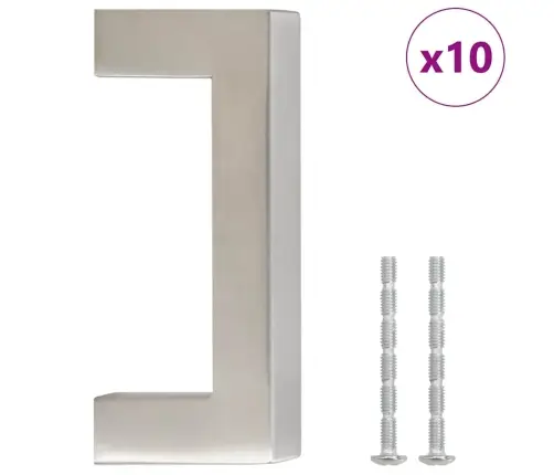 Kapi Käepidemed 10 Tk, Hõbedane, 64 Mm, Roostevaba Teras