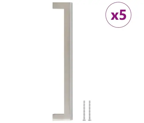 Kapi Käepidemed 5 Tk, Hõbedane, 192 Mm, Roostevaba Teras