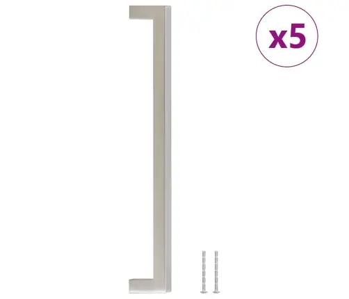 Spintelės Rankenėlės, 5Vnt., Sidabrinės, Nerūdijantis Plienas