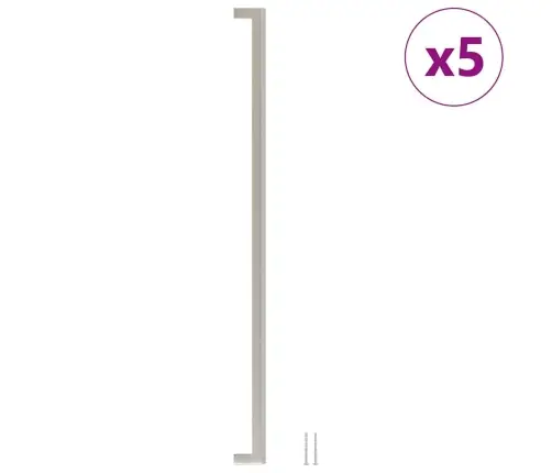 Spintelės Rankenėlės, 5Vnt., Sidabrinės, Nerūdijantis Plienas