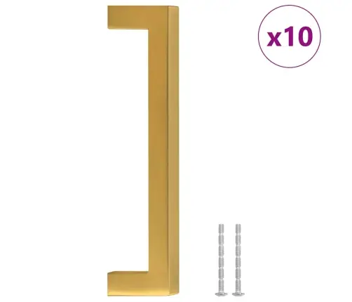 Skapja Rokturi, 10 Gab., Zelta, 128 Mm, Nerūsējošais Tērauds Vidaxl