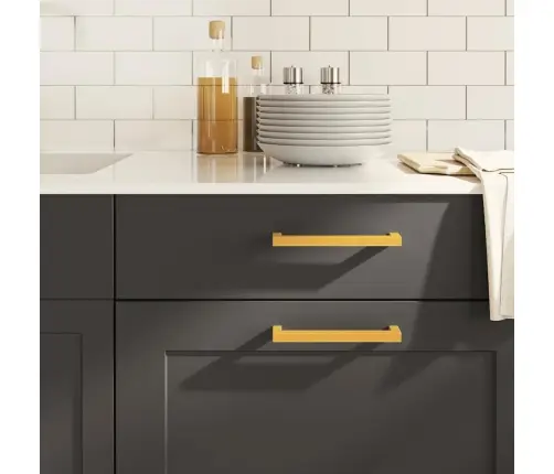 Spintelės Rankenėlės, 10Vnt., Auksinės, Nerūdijantis Plienas