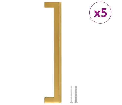 Spintelės Rankenėlės, 5Vnt., Auksinės, Nerūdijantis Plienas