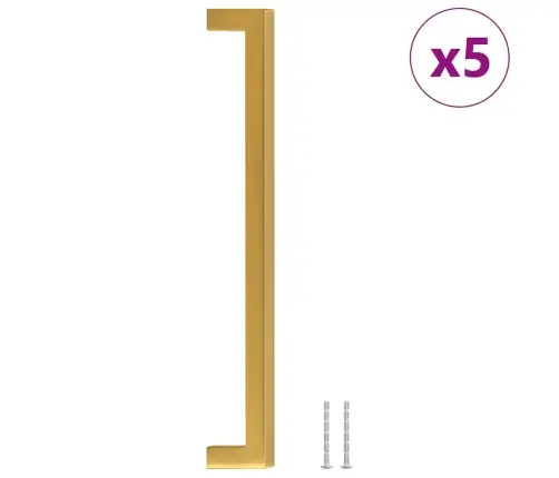 Spintelės Rankenėlės, 5Vnt., Auksinės, Nerūdijantis Plienas