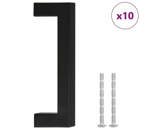 Kapi Käepidemed 10 Tk, Must, 96 Mm, Roostevaba Teras