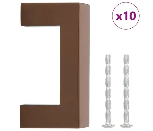 Spintelės Rankenėlės, 10Vnt., Bronzinės, Nerūdijantis Plienas