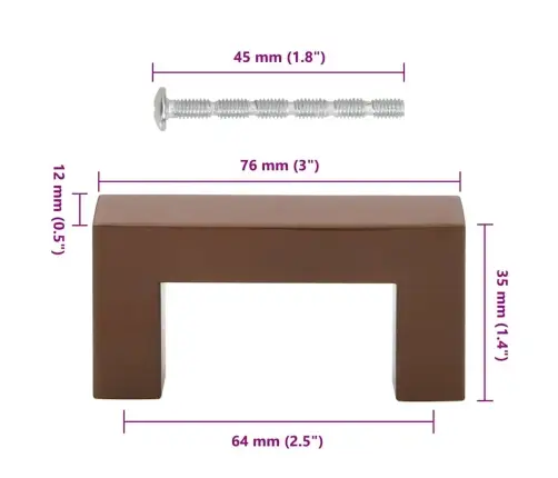 Spintelės Rankenėlės, 10Vnt., Bronzinės, Nerūdijantis Plienas