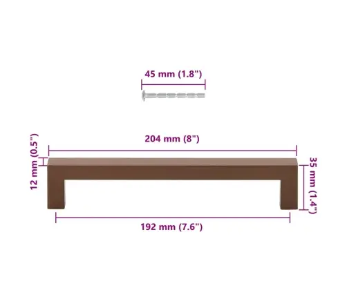 Skapja Rokturi, 5 Gab., Bronzas, 192 Mm, Nerūsējošais Tērauds Vidaxl