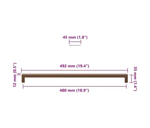 Skapja Rokturi, 5 Gab., Bronzas, 480 Mm, Nerūsējošais Tērauds Vidaxl