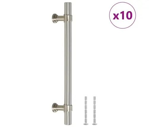 Spintelės Rankenėlės, 10Vnt., Sidabrinės, Nerūdijantis Plienas