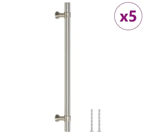 Spintelės Rankenėlės, 5Vnt., Sidabrinės, Nerūdijantis Plienas