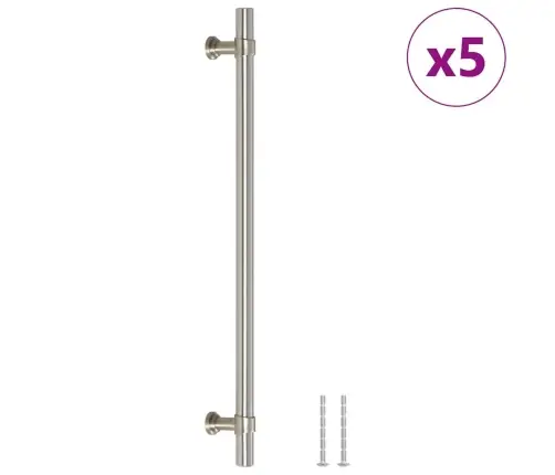 Spintelės Rankenėlės, 5Vnt., Sidabrinės, Nerūdijantis Plienas