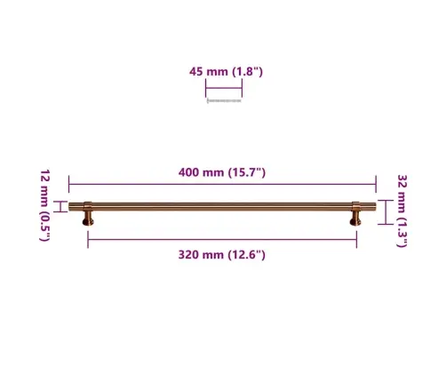 Spintelės Rankenėlės, 5Vnt., Bronzinės, Nerūdijantis Plienas